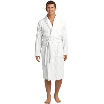 Checkered Terry Shawl Collar Robe Thumbnail