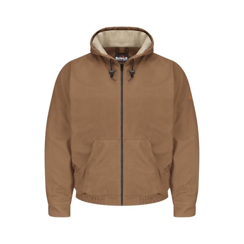 Men's Tall Brown Duck Hooded Jacket - EXCEL FR® ComforTouch Thumbnail