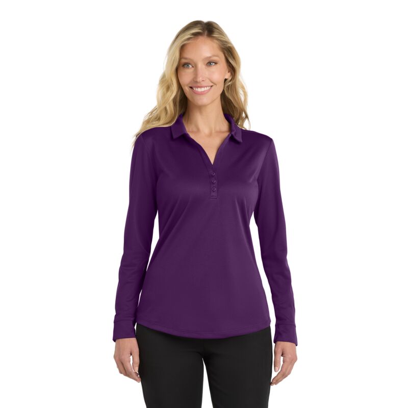 Ladies Silk Touch Performance Long Sleeve Polo Thumbnail