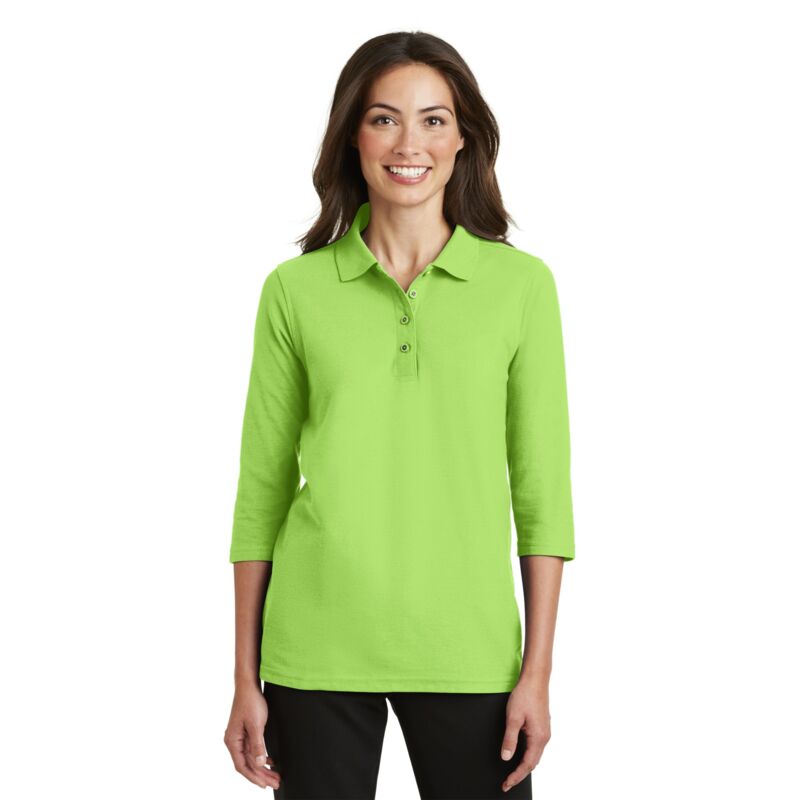 L562 Ladies Silk Touch™ 3/4 Sleeve Polo Thumbnail